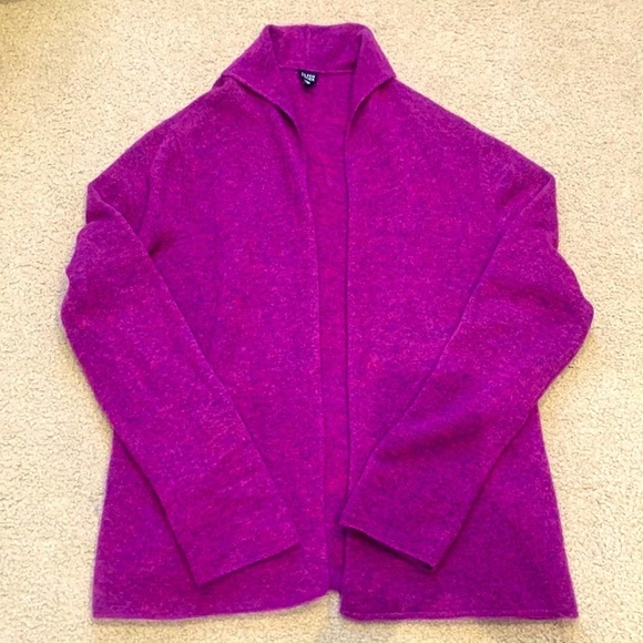 Eileen Fisher Wool-mohair open front long cardigan knit sweater oversized Medium - Picture 4 of 13